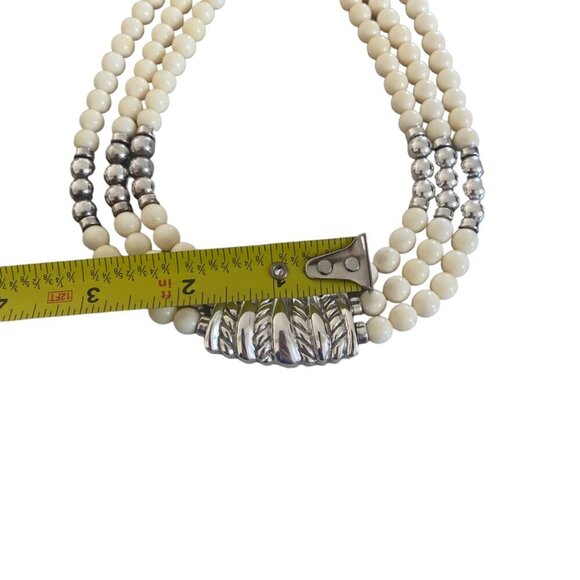 CHAPAL ZENRAY ND Sterling Silver VTG 80S Statement Necklace Multistand - Picture 13 of 15